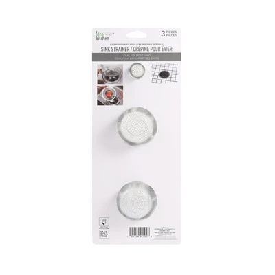 42102, Ideal Kitchen Stainless Steel Sink Strainers  3PK, 191554421028