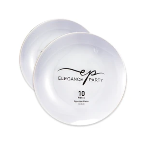 36247, Elegance Party Curve 10PK 7.5" Dinner Plate White, 191554362475