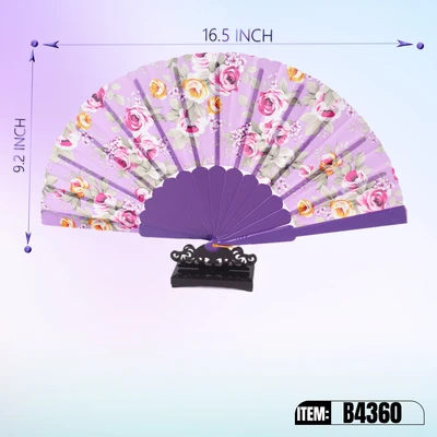 B4360, Hand Fan 16.5“x9.2" 24/DPQ, 887257643606