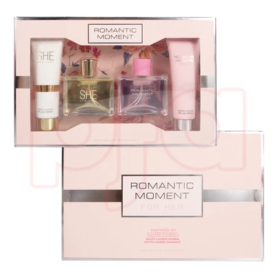 88434, Women's 4pcs Set  ROMANTIC MOMENT 4.1fl.oz/120ml×2 Body Lotion 3.4fl.oz/100ml×2 EDP, 191554884342