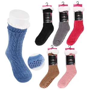 12036, Thermaxxx Sherpa Socks w/Non-Slip Bottom Chenille Knit, 191554120365