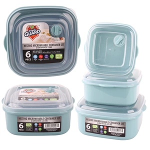 56047, Fresh Guard Plastic Food Container w/ Vent 6PK Square, 191554560475