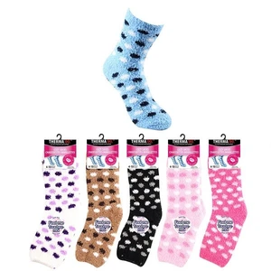 12022, Thermaxxx Fuzzy Socks HD Polka Dots, 191554120228