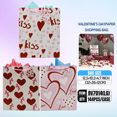 BV7014-LG, Valentines Bags LG x4 Assted. 12.5"x10"x3.9", 887257170348