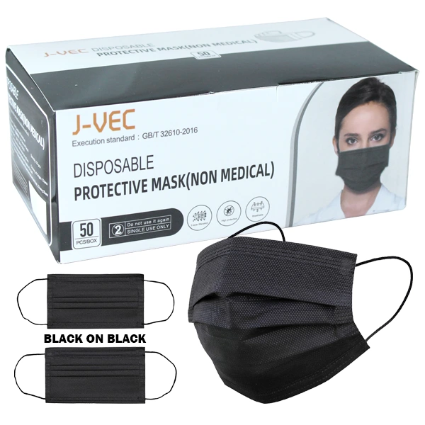 MASK-J-VEC3000, J-VEC Disposable Protective Mask Black
