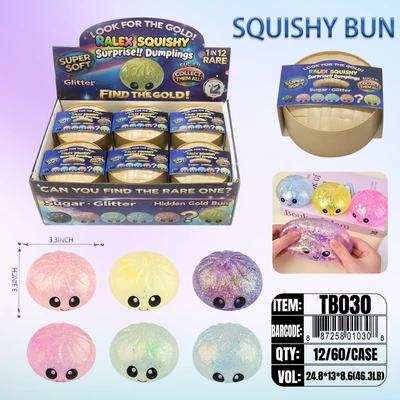 TB030, Ralex Squishy Sugar Dumplings Surprise with Glitter 3.35", 887258010308