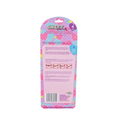 68039, Oral Fusion Kids Sweet Little Miss Toothbrush & Cap 4PK, 191554680395