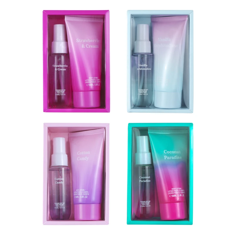 Women's 2pcs Mini Body Mist Set Assorted Case 1.02oz/30ml Body mist 3oz/88ml Body lotion