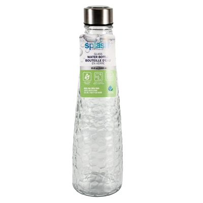 33190, Splash Glass Water Bottle 33.8oz, 191554331907