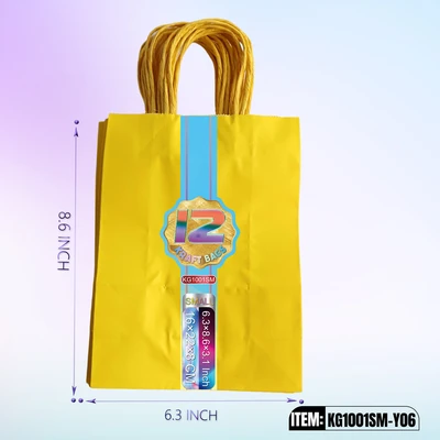KG1001SM-Y06, Kraft Bags SM.Yellow 8.6"x6.3"x3.1", 887258100061