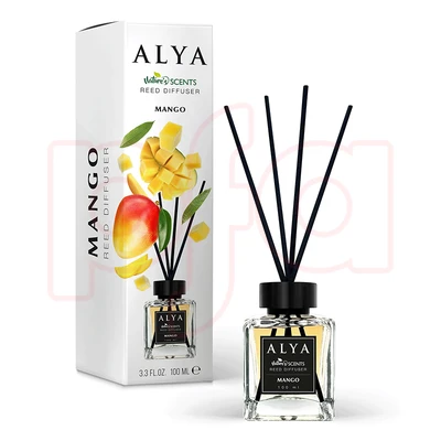 99138, ALYA Nature Scents Reed Diffuser 3.3oz Mango, 8696601070157