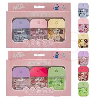 60420, Wish Liquid hand sanitizer spray 1.2oz with color box 3pk, 191554604209