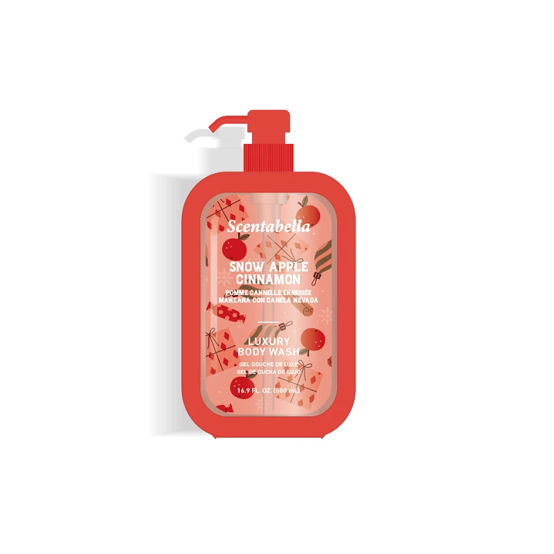 Scentabella Body Wash 16.9oz 500ml Holiday Snow Apple Cinnamon