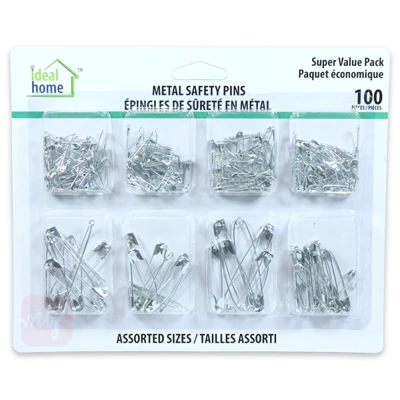 46103, Ideal Home Safety Pin 100CT, 191554461031
