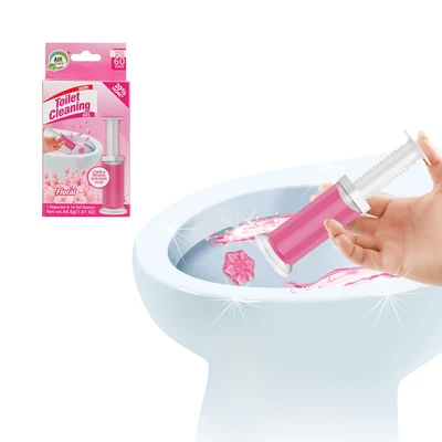60124, Toilet Cleaning Gel 1 Pack Clean Floral Scent 1.61oz with 14 Stamps - Air Fusion, 191554601246