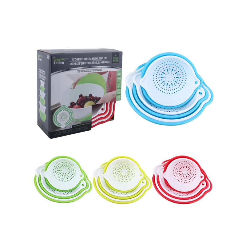 Ideal Kitchen Colander & Mixing Bowl 6PK Set