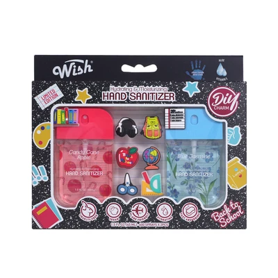 OL60455, Wish Liquid Hand Sanitizer Spray 1.5oz 2PK w/ Charms, 191554604551
