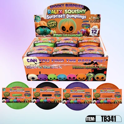 TB341, Halloween Ralex Squishy Dumplings Glow In Dark  3.35", 887258013415