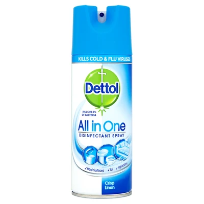 DET400CL, Dettol Disinfectant Spray 400ml Crisp Linen, 5011417565209