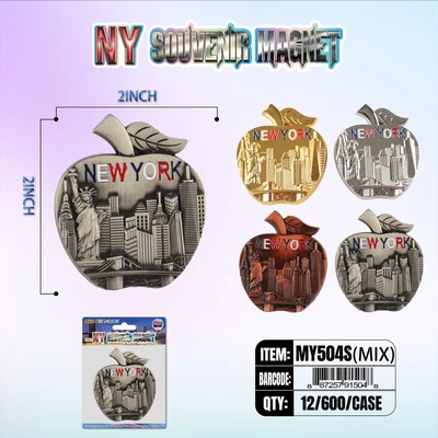 MY504S, New York Souvenir S. Metal Magnet, 887257915048