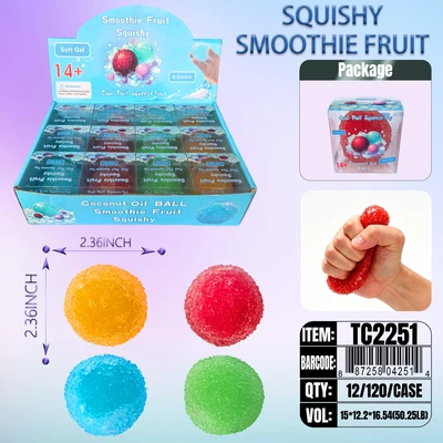 TC2251, Crunchy Squishy Coconut Oil Ball  2.36"x 2.36", 887258042514