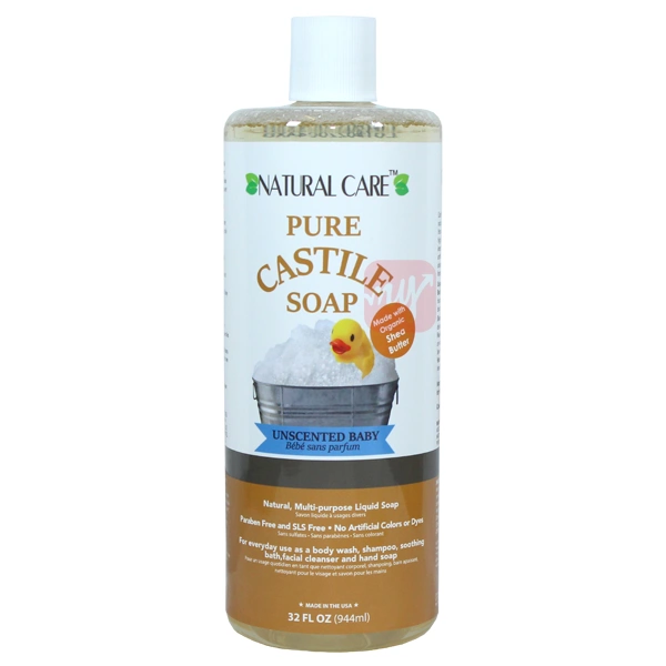 NC32CUN, Natural Care 32oz Pure Castile Liquid Soap Unscented, 60240187441