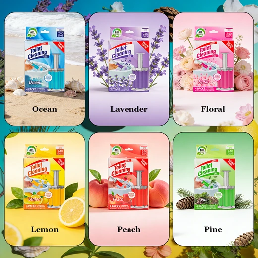60130, Air Fusion Toilet Cleaning Gel 6.43oz 4PK – Floral, 191554601307