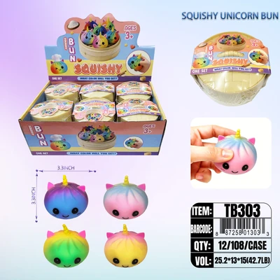 TB303, Ralex Squishy Dumplings  Rainbow Unico 3.35", 887258013033