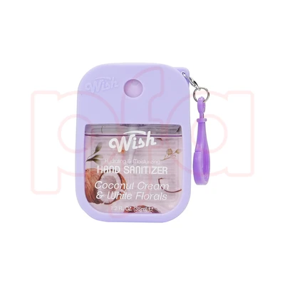 60395, Wish 4pcs Mix Bundle Hand Sanitizer Spray 1.2 oz w/ Silicone Case,Salted Caramel/Coconut Cream/Dragonfruit/Golden Citrus, 191554603950