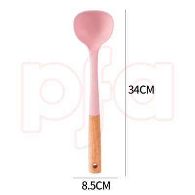 56395, Ideal Kitchen Silicone w/ Wood Handle Soup Ladle, 191554563957