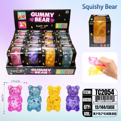 TC2054, Sugar Squeezy Relief Fidget Toys Bear Fruits 1.97"x3.74", 887258040541