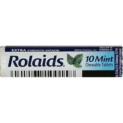 RES10M, Rolaids Extra Strength Antacid Chewable Tablets Mint 10's, 041167100158