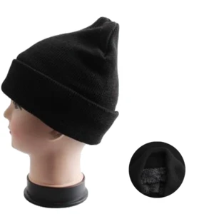 10013, Insulated Winter Hat Black Only w/ Faux Fur Lining, 191554100138