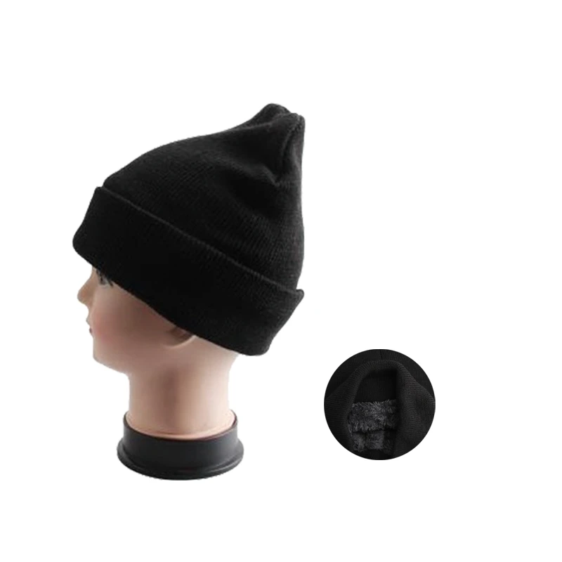 Insulated Winter Hat Black Only w/ Faux Fur Lining