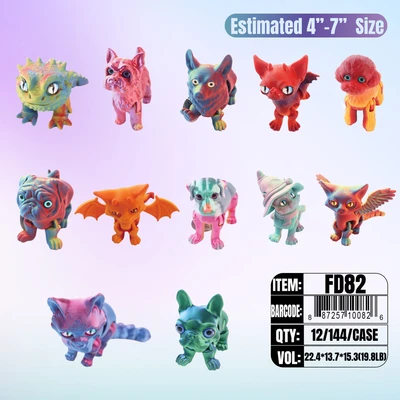FD82, 3D PRINT MIX 12 ANIMAL ASSORTED, 887257100826