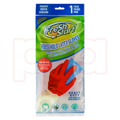 41005, Fresh Start Latex Household Glove Red HD M, 191554410053