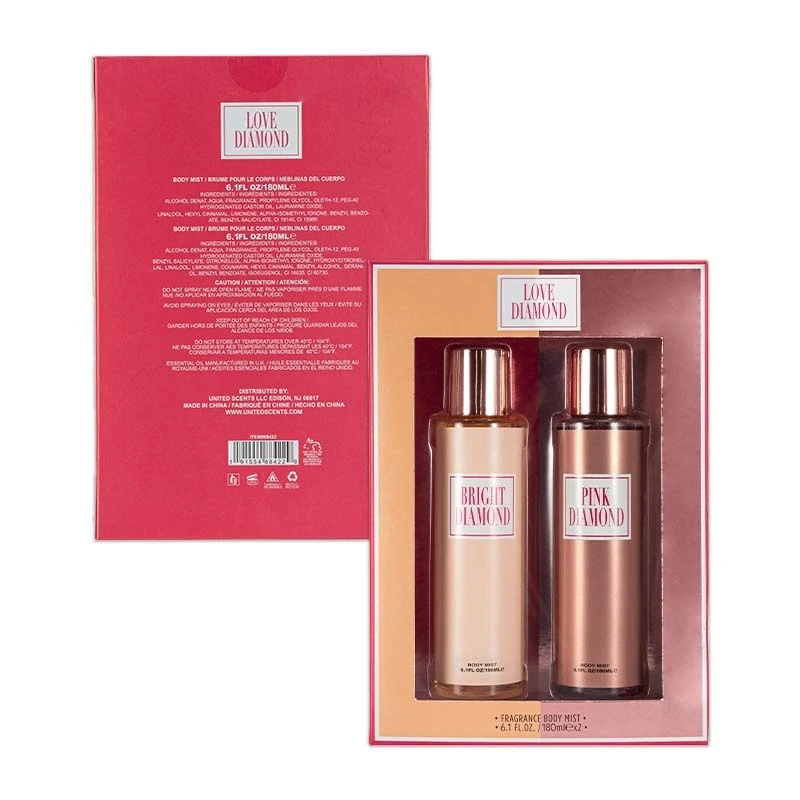 Women's 2pcs Set LOVE DIAMOND 2×180ml/6.1fl.oz Body Mist