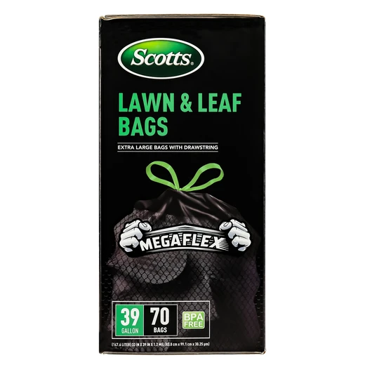 ST-30217, Scotts Drawstring Bag Flex 39 Gal 70CT Black Lawn & Leaf, 191554302174