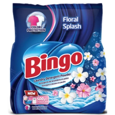 BIN-P500FS, Bingo Laundry Powder Detergent 500g Floral Splash (1.1lbs) (17.6oz) 50002522, 8690536922833