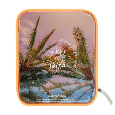 89518, Women's 3 Pcs Bag Set 1.76 oz Body Butter 2 oz Bubble Bath 1.02 oz Body Mist Valencia Vibes Scents - Solo En lbiza, 191554895188