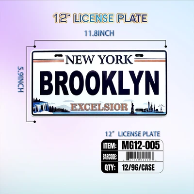 MG12-005, New York Souvenir License Plate 12"x6", 887257120053