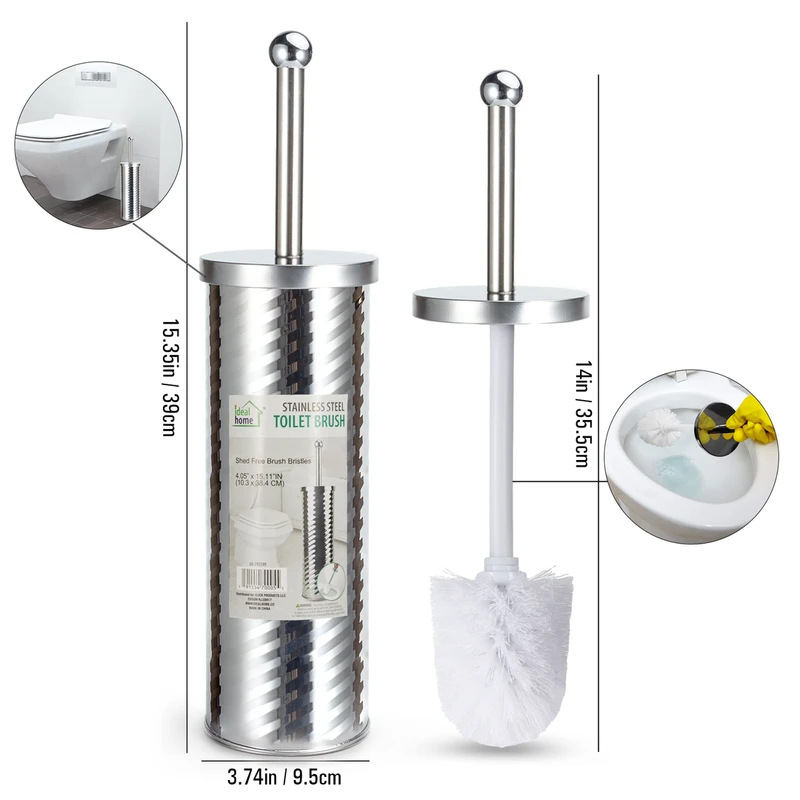 Ideal Home SS Toilet Brush with lid
