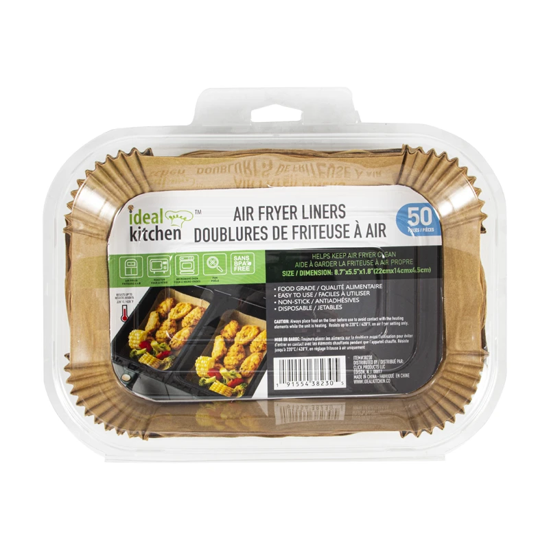 Ideal Kitchen Air Fryer Liner Paper 50PK 8.7in Rectangular