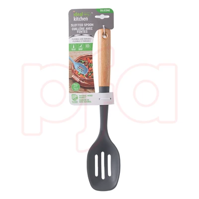 56393, Ideal Kitchen Silicone w/ Wood Handle  Slotted Spoon, 191554563933