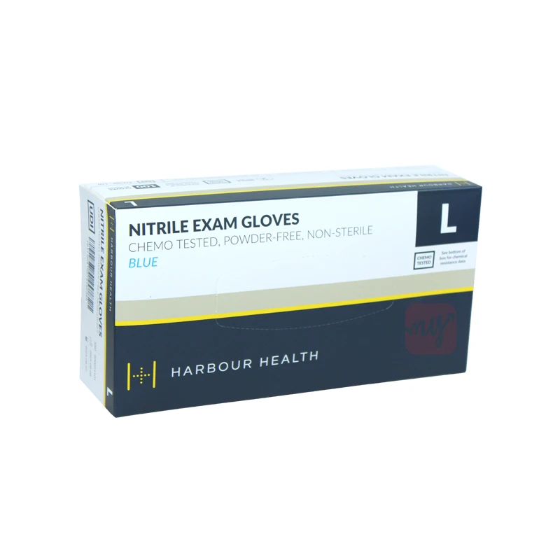 Harbour Health Nitrile Blue Examination Gloves 100ct Large