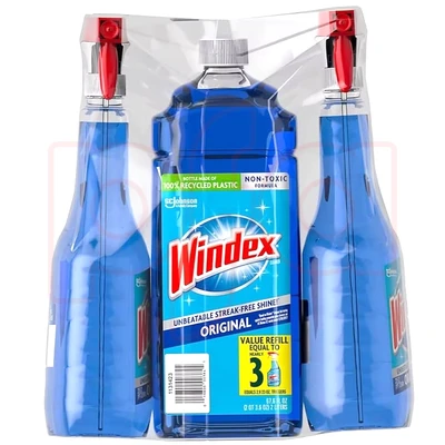 WC23SET, Windex Cleaner Original 23oz*2 w Refill, 019800003845