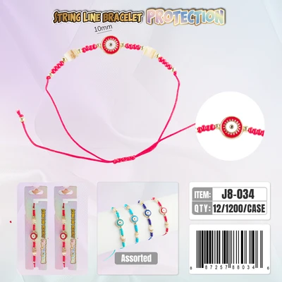 J8-034, String Line Protection Bracelet, 887257880346