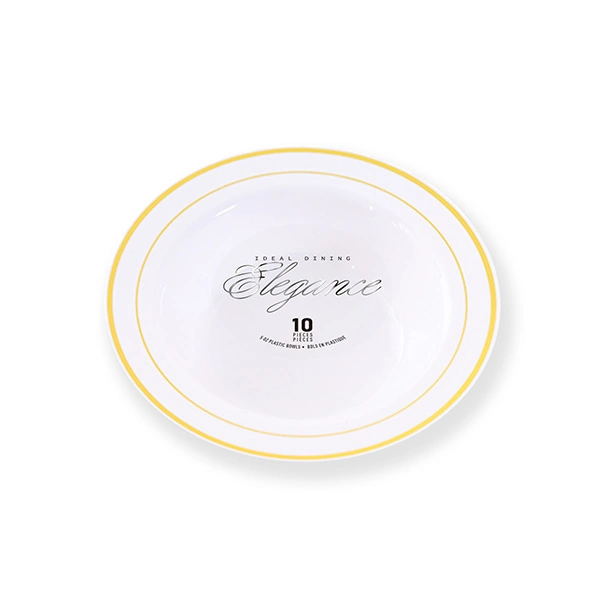 36210, Elegance Bowl 5oz White + 2 Line Stamp Gold, 191554362109
