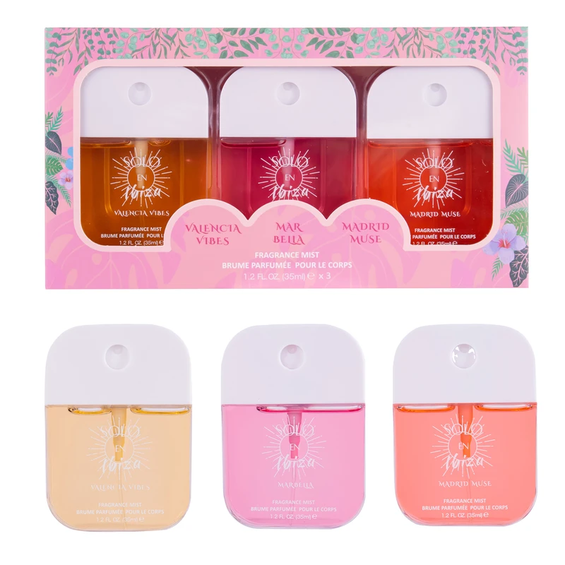 SOLO EN IBIZA Fragrance Mist 3pcs 1.2oz/35mlTravel Set VALENCIA VIBES/MARBELLA/MADRID MUSE