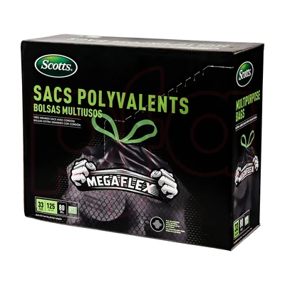ST-30212, Drawstring Trash Bag Flex 33 Gal 80CT Black - Scotts, 191554302129